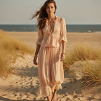 Boho Lace Trim 2 Piece Pants Set