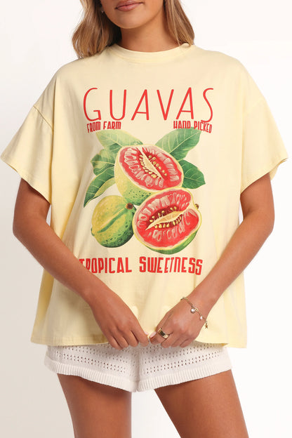 Guavas Graphic Tee Pale Yellow