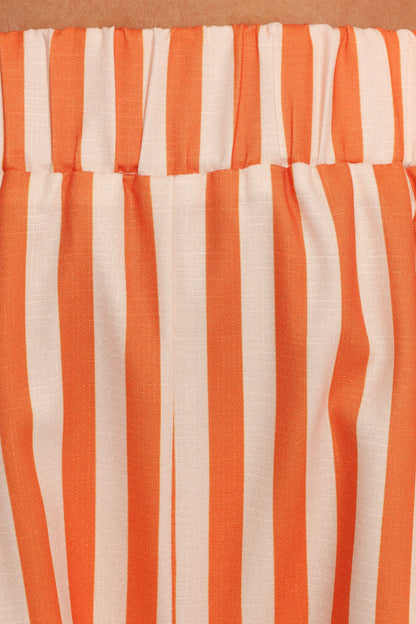 Lyra Shorts Orange Beige Stripe