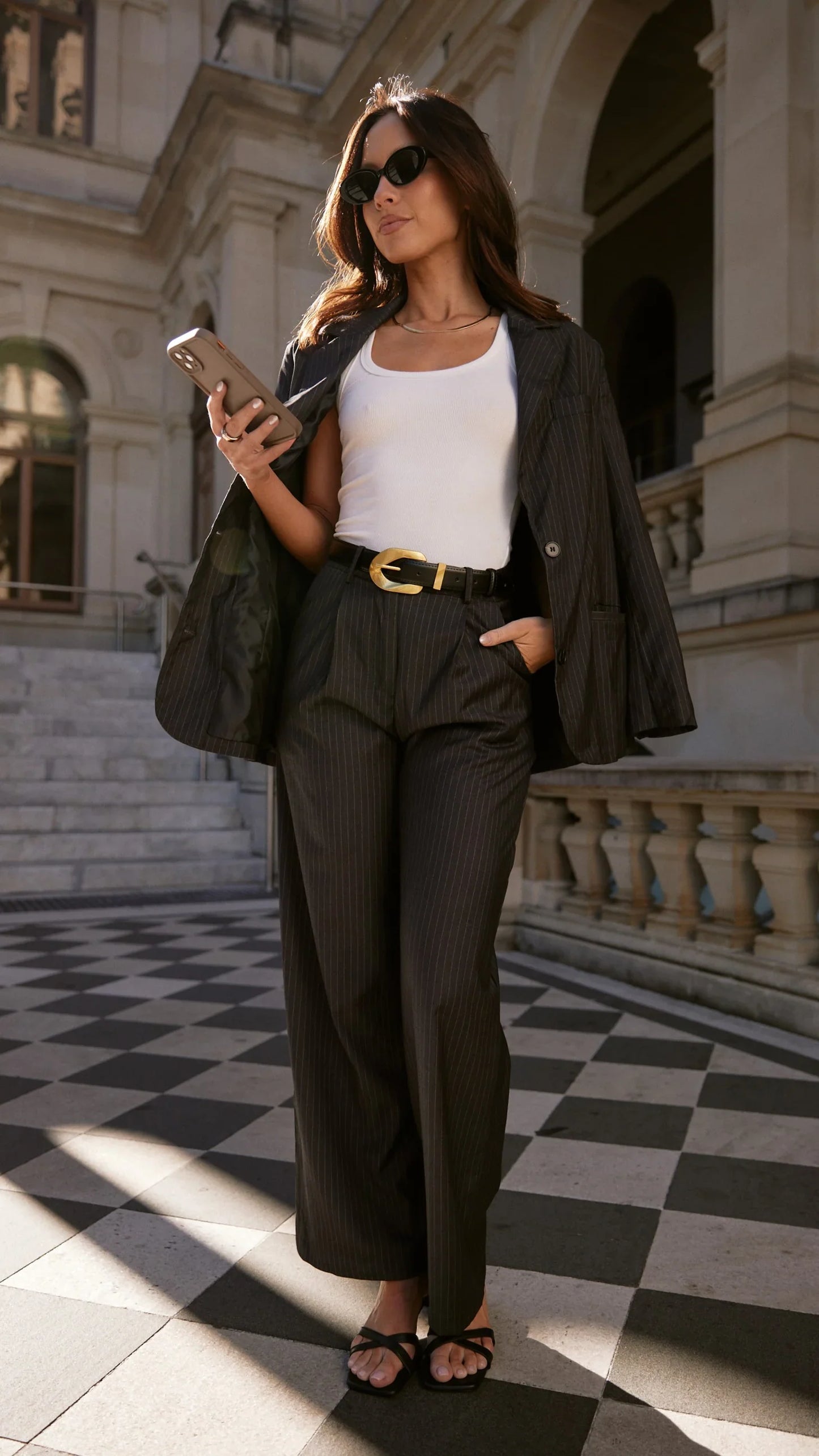 Hadrian Blazer Charcoal Pinstripe