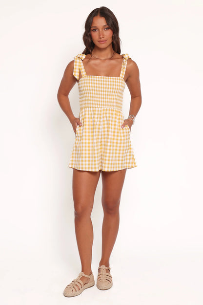 Simo Romper Yellow Gingham