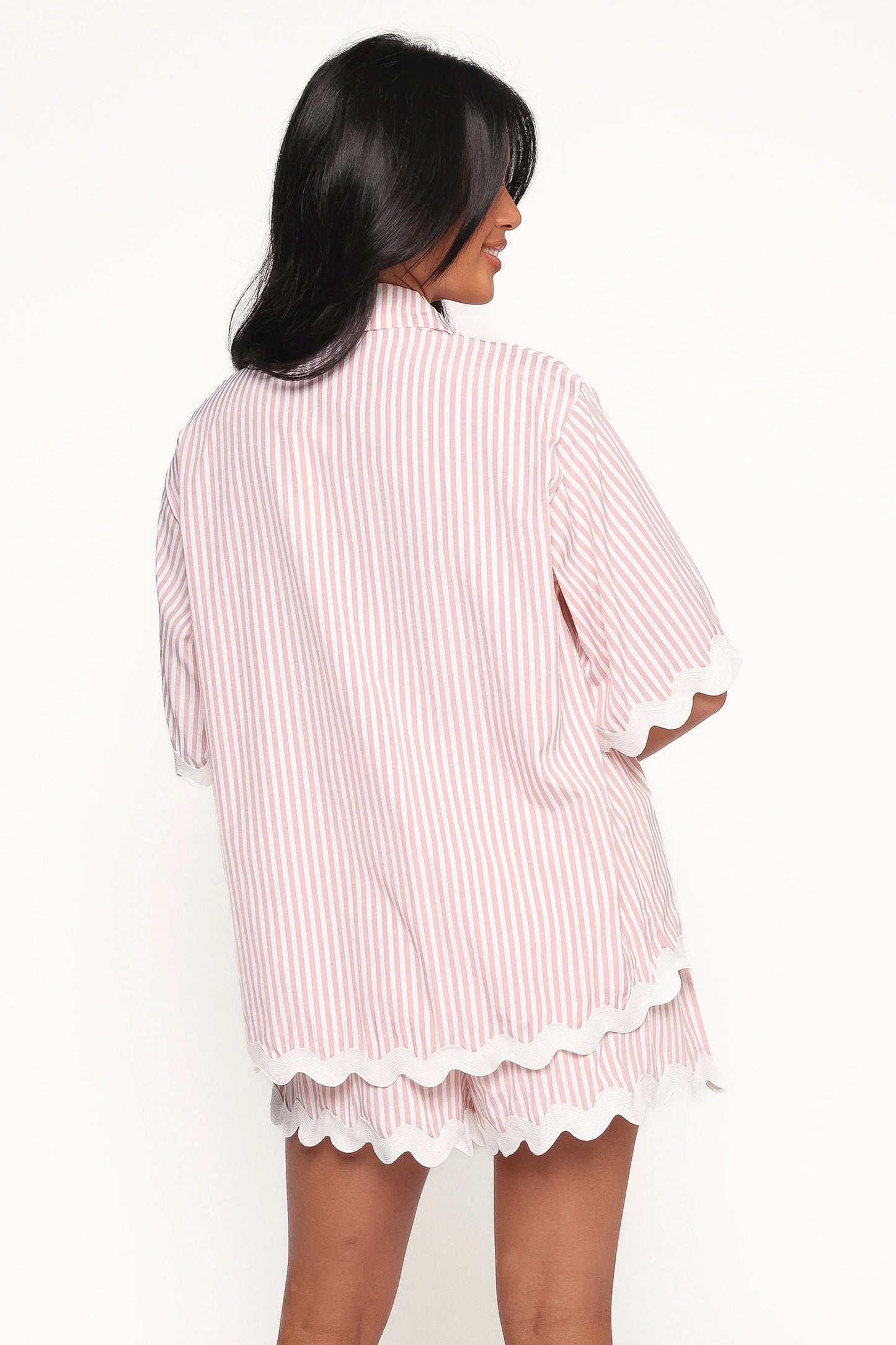 Wilson Short Set Peach Stripe White