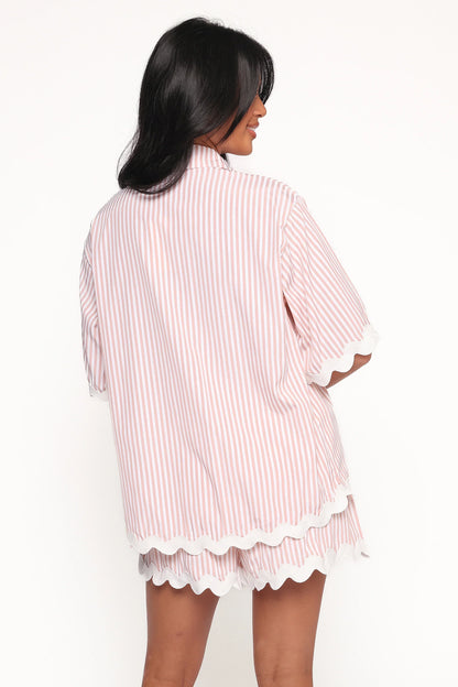 Wilson Short Set Peach Stripe White
