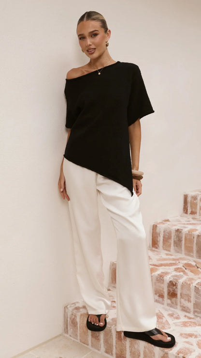 Cascadia Off Shoulder T Shirt Black
