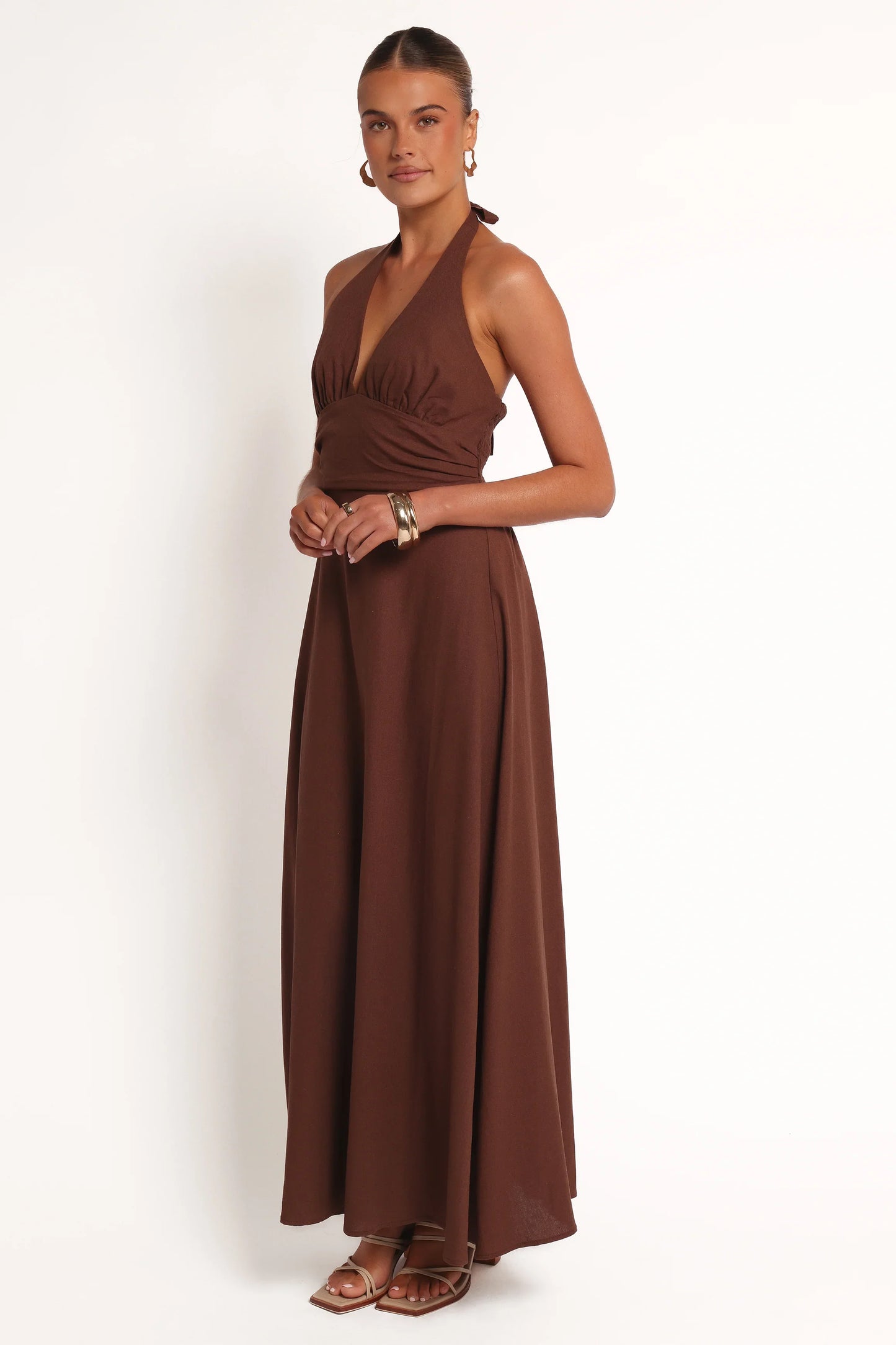 Marie Halterneck Maxi Dress Chocolate