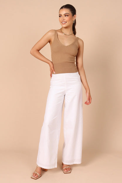 Gemma V Neck Tank Top Camel