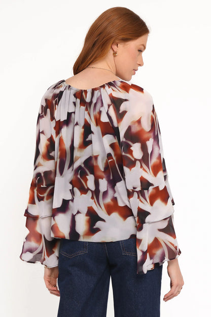 Elinor Top Blurred Floral