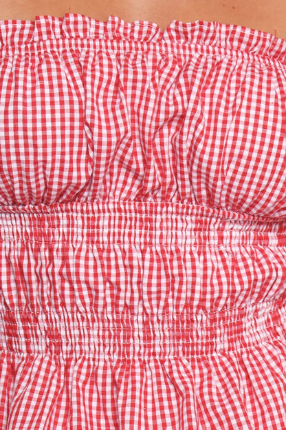 Luna Skirt Set Red Gingham