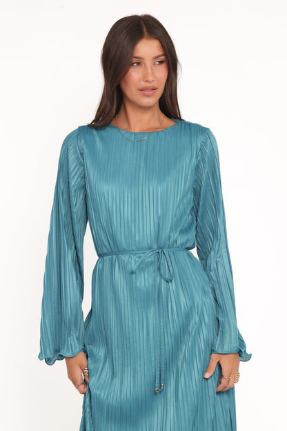 Armena Long Sleeve Maxi Dress Teal