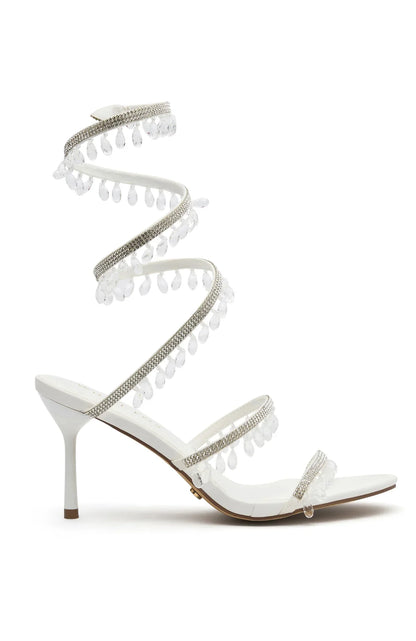 Soliel Wrap Heels White Clear