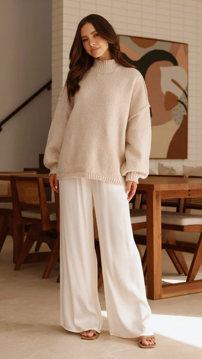 Savanna Knit Sweater Beige