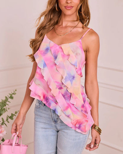 Kamilia Asymmetric Hem Ruffle Cami
