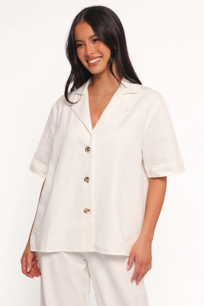 Odelia Denim Shirt Off White
