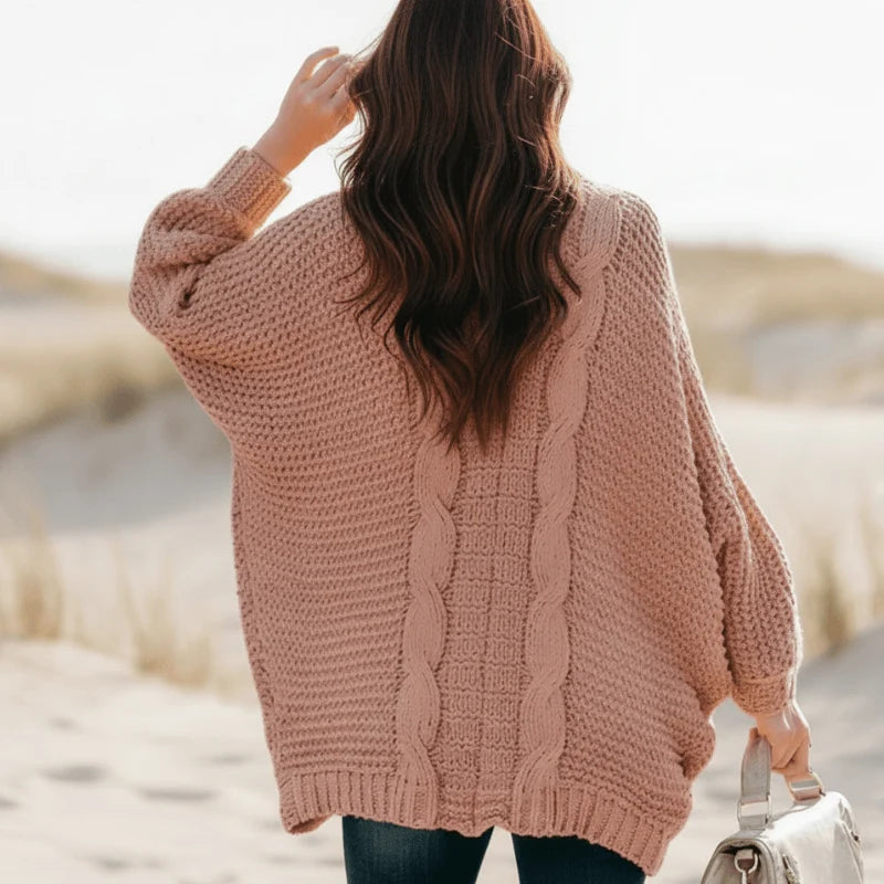 Boho Oversized Knit Cardigan with Pockets
