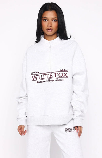 Standing My Ground Zip Front Sweater Grey Marle