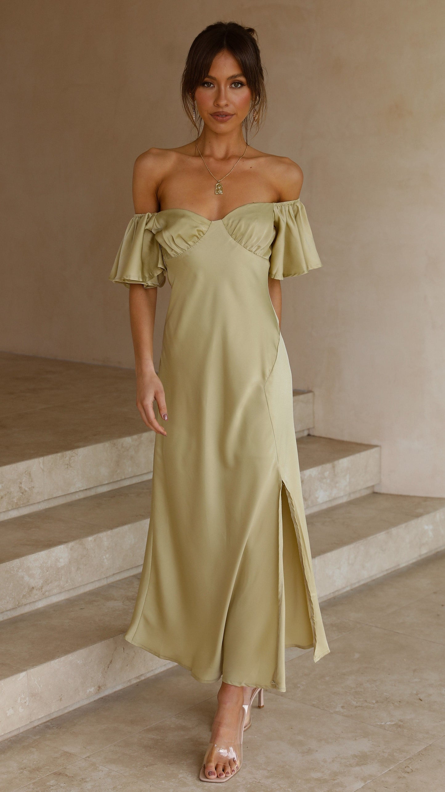 Louisa Midi Dress Olive