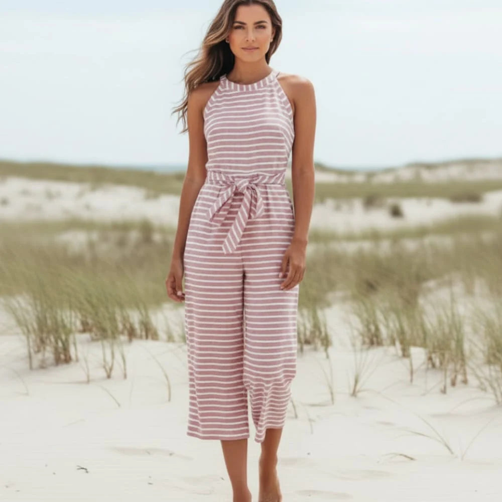 Boho Striped Sleeveless Rompers