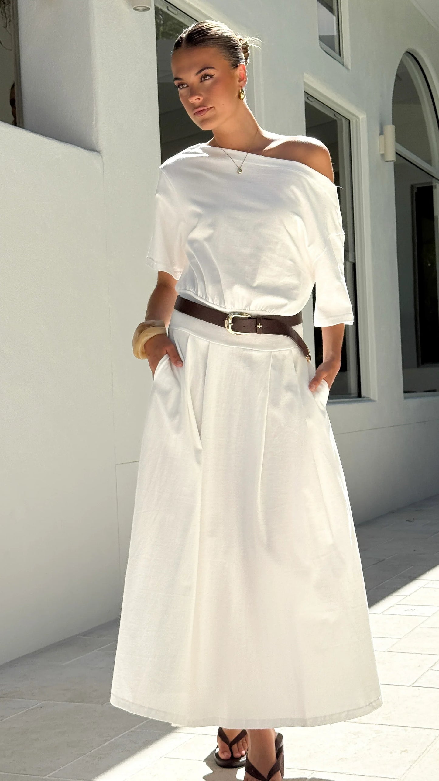 Aleski Maxi Dress White