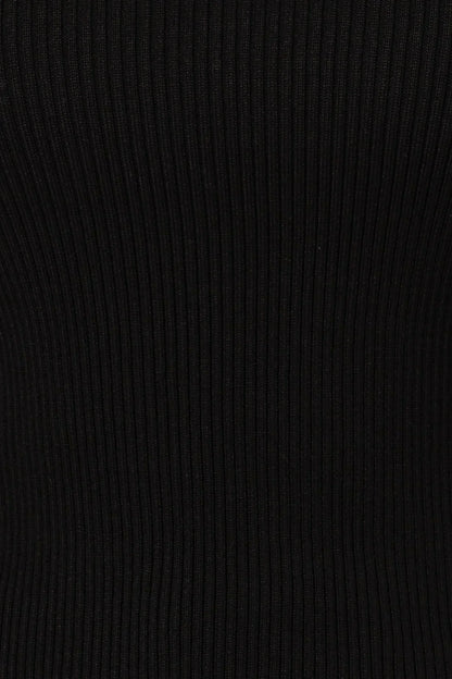 Tammy Ribbed Knit Top Black