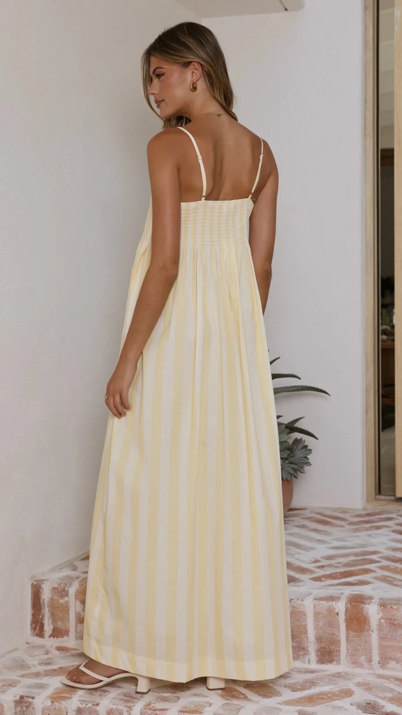 Pippa Maxi Dress Yellow Stripe