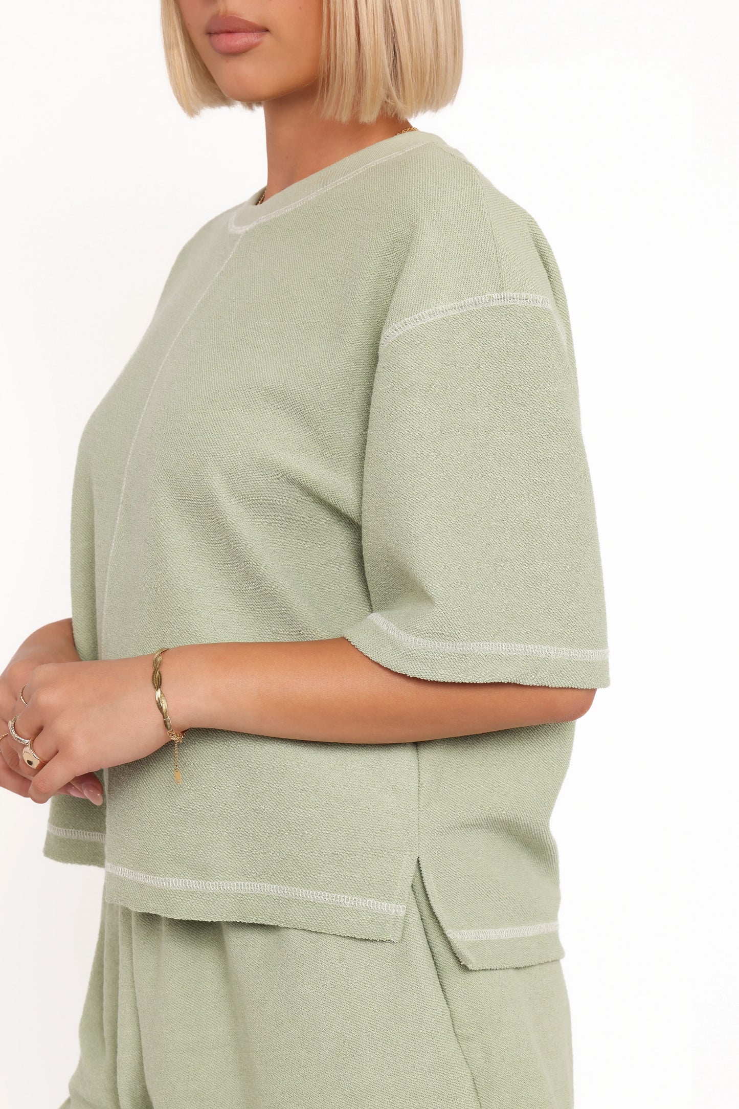 Melody Knit Short Set Matcha