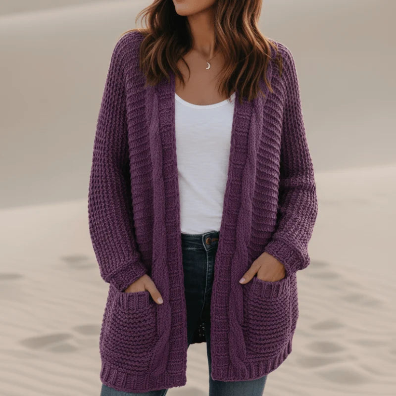 Boho Oversized Knit Cardigan with Pockets