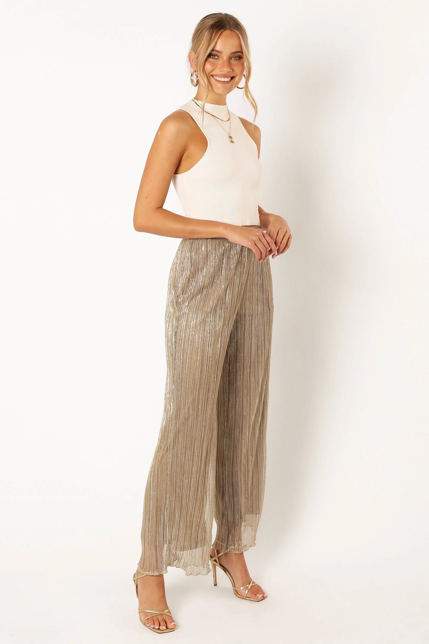 Walker Plisse Pants Silver