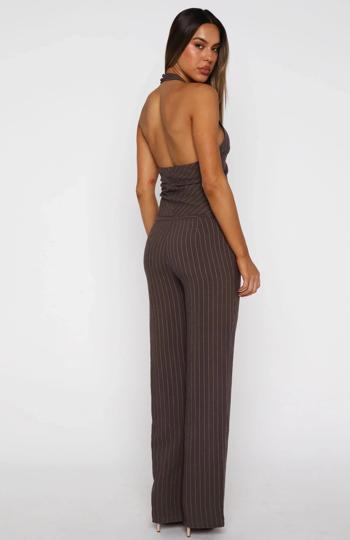 I Dont Compete Straight Leg Pants Chocolate