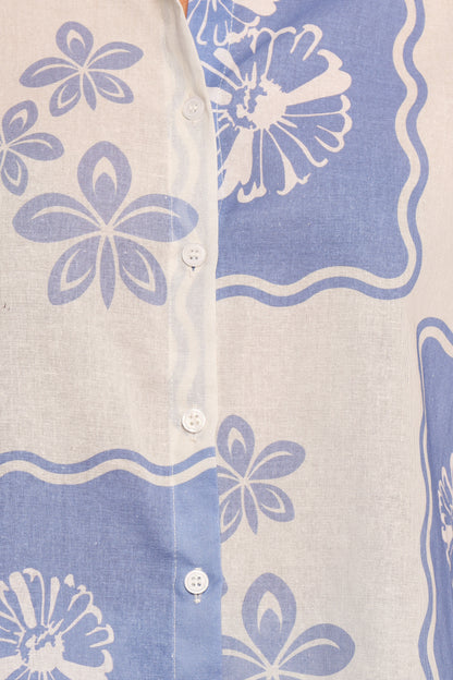 Shellie Short Sleeve Shirt Blue Dahlia