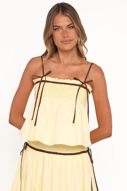 Mireille Baby Doll Top Lemon