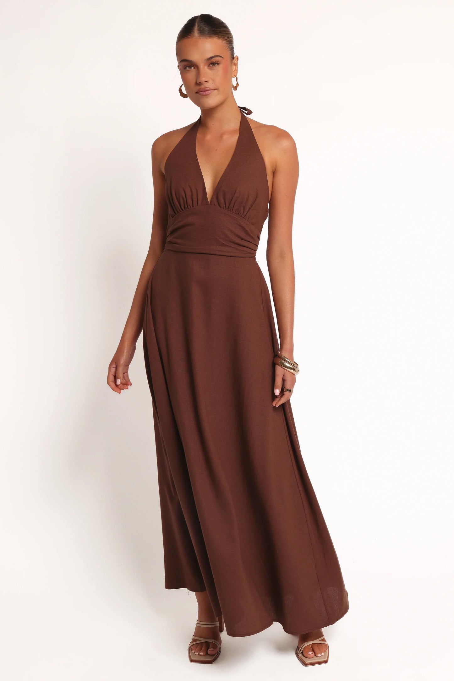 Marie Halterneck Maxi Dress Chocolate