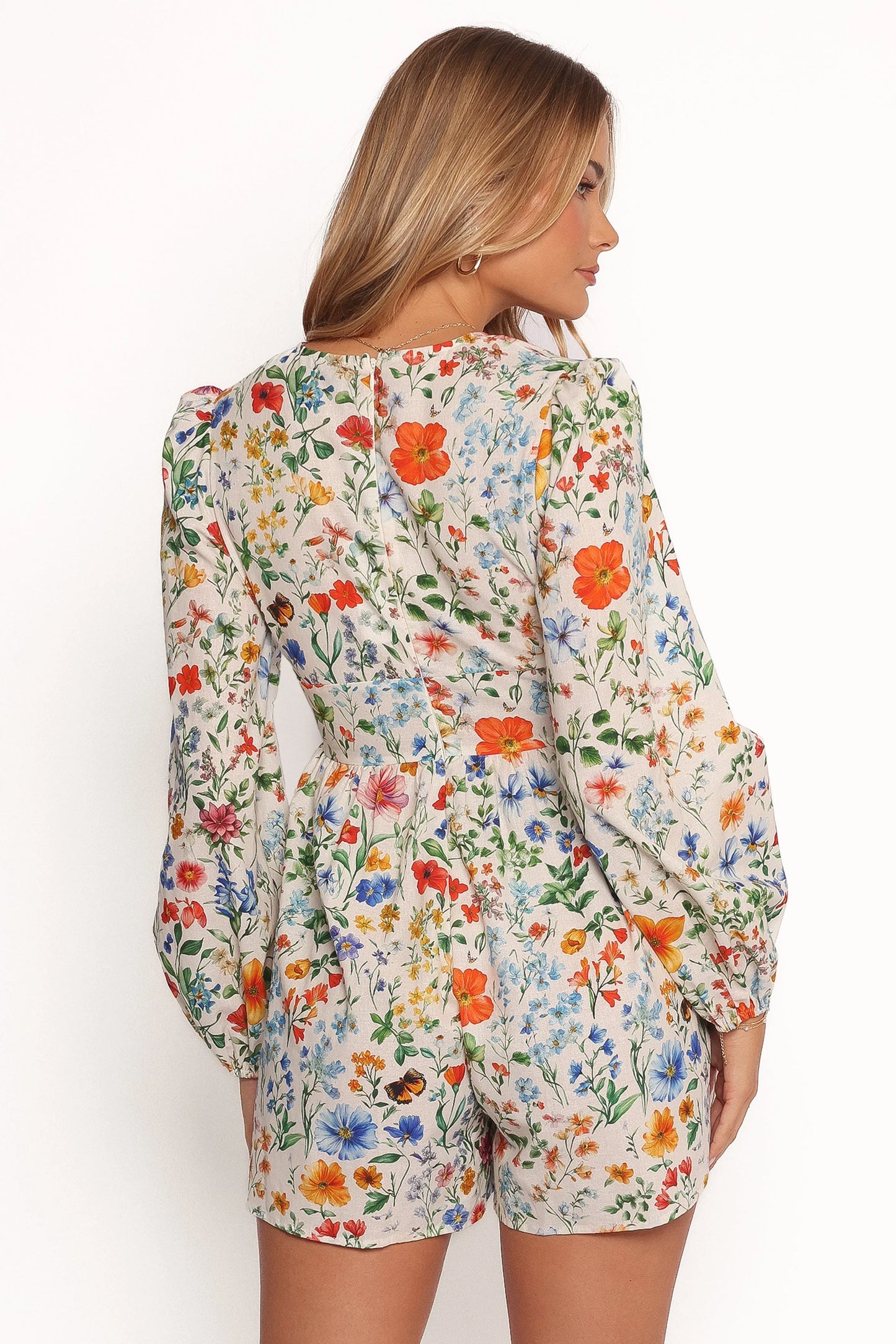 Irisa Long Sleeve Romper Garden Floral
