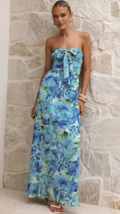 Mariposa Maxi Dress Blue Floral