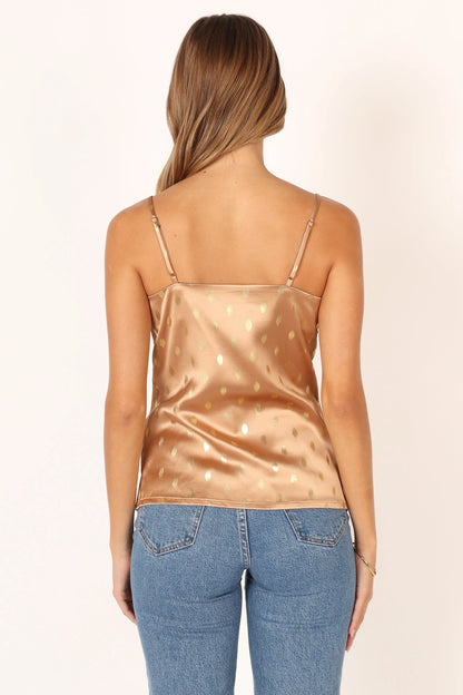 Leif Tie Front Cami Bronze Gold