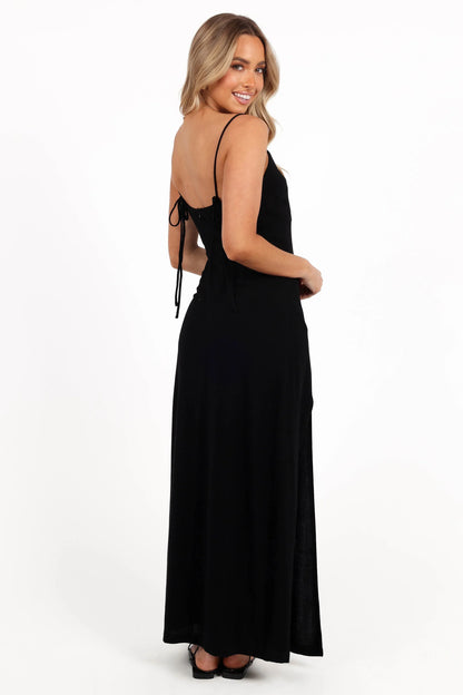 Sawyer Midi Slip Dress Black