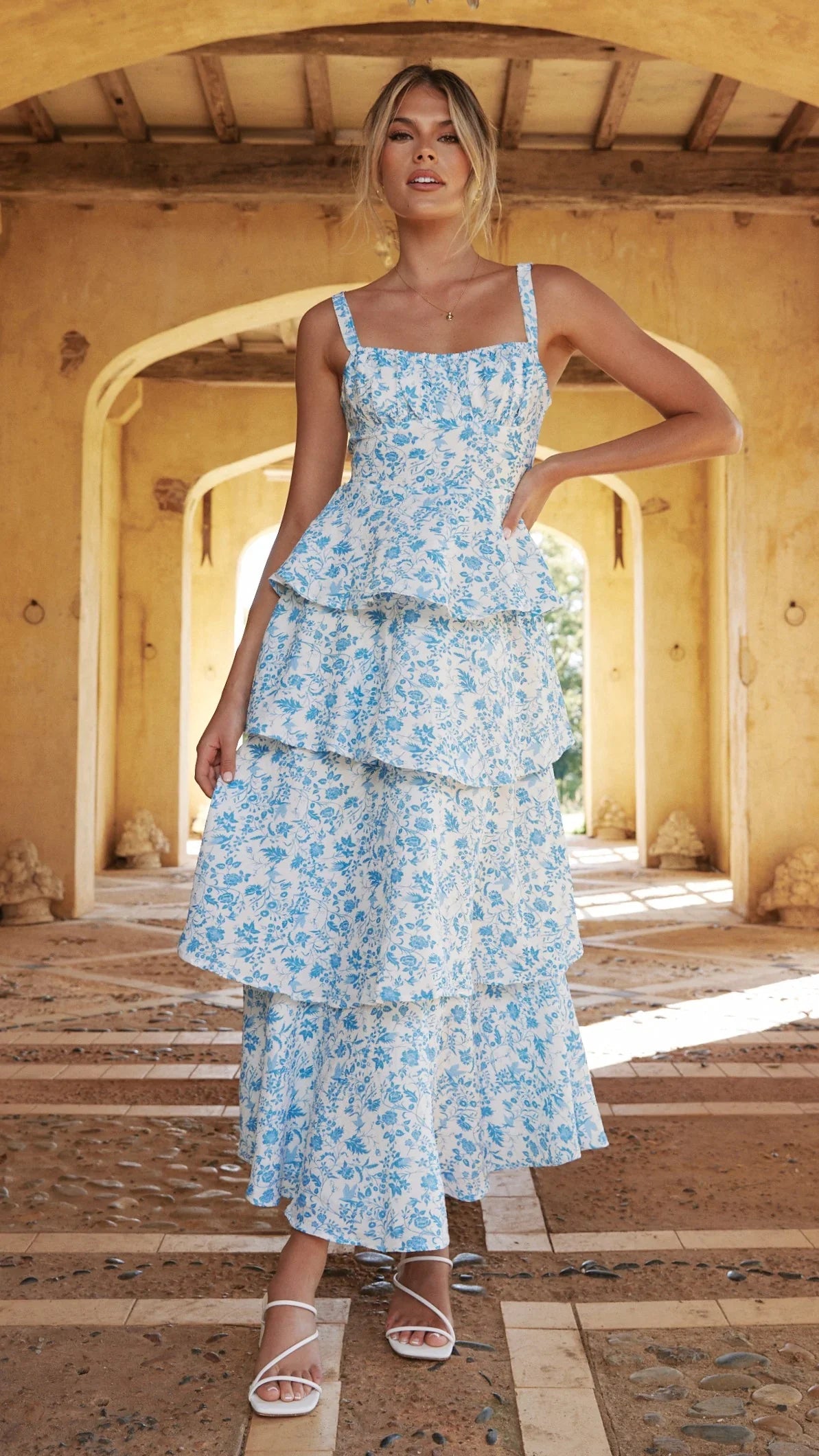 Page Maxi Dress Blue Floral