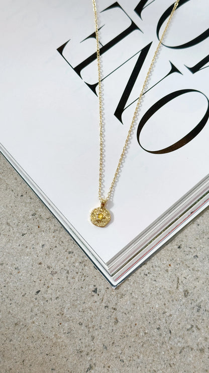 November Birthstone Necklace Citrine