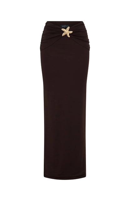 Lil Mermaid Maxi Skirt Chocolate