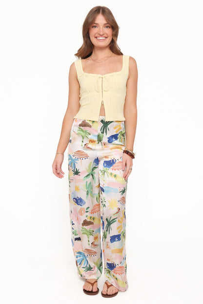 Alba Wide Leg Pant Cream Resort Isle