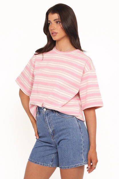 Zestora Tee White Pink