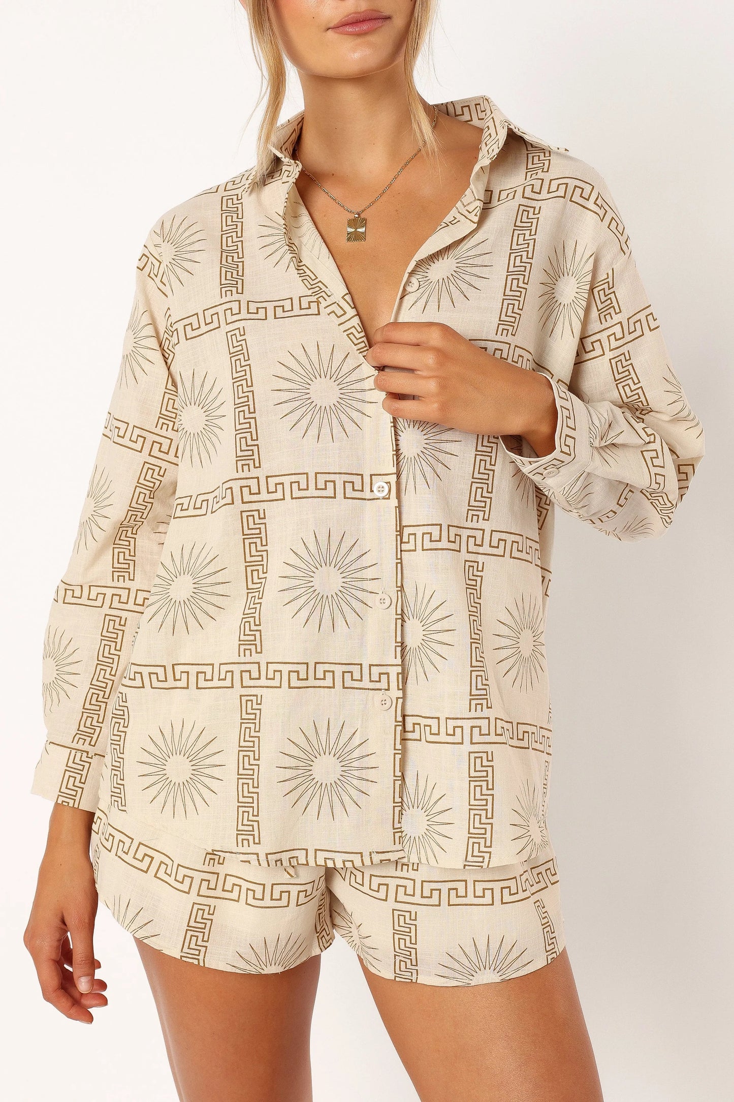 Penny Short Set Beige Print