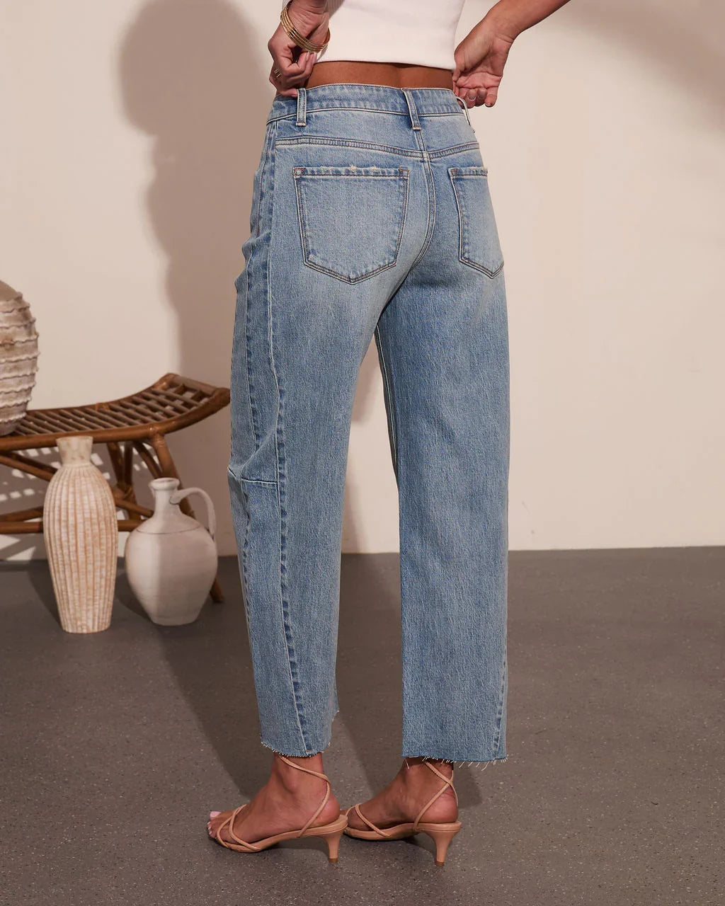 Sydnie Stretch High Rise Barrel Leg Jeans