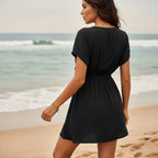 Black Beach Cover Up Mini Dress
