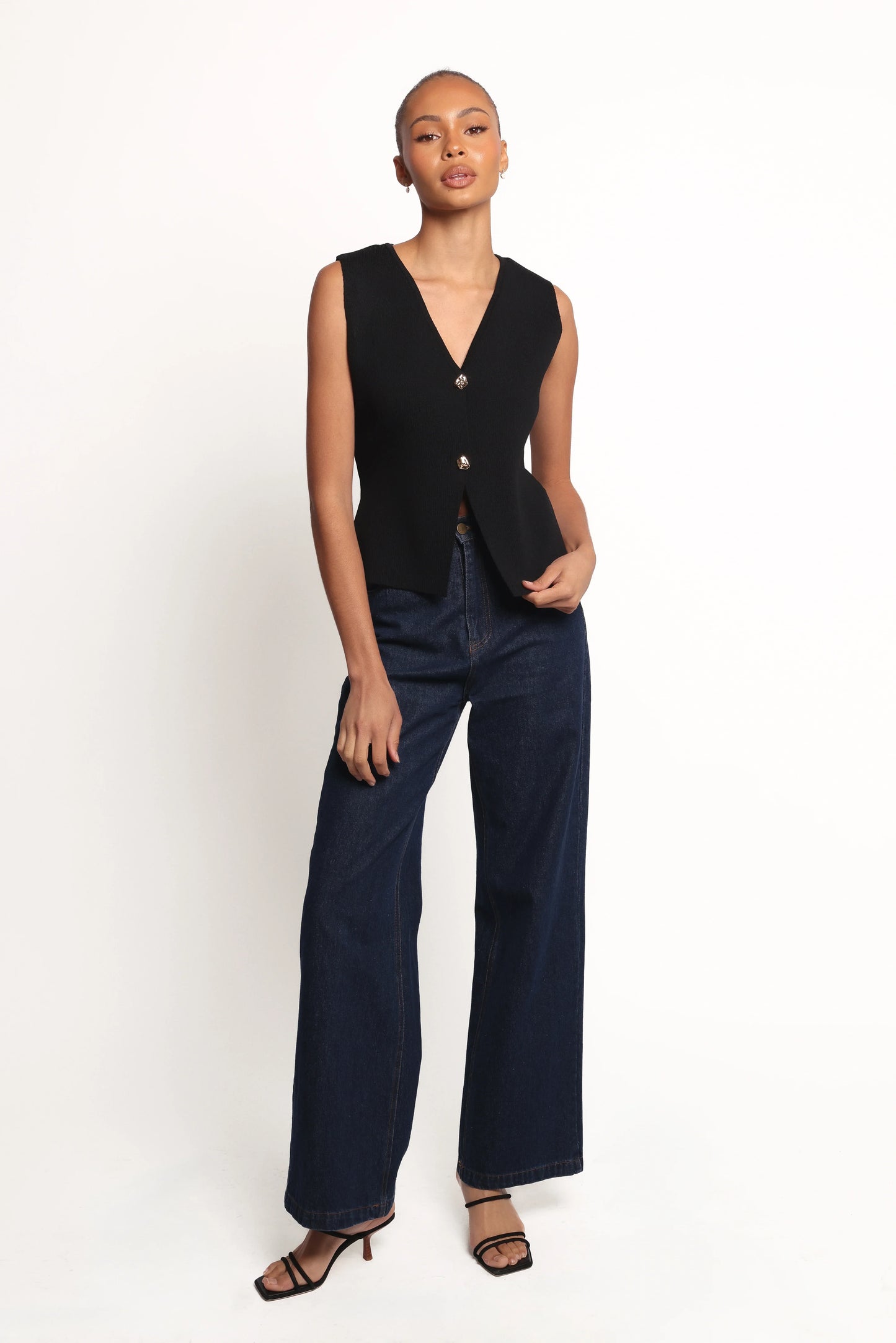 Everlee Knit Vest Top Black