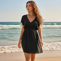 Black Beach Cover Up Mini Dress