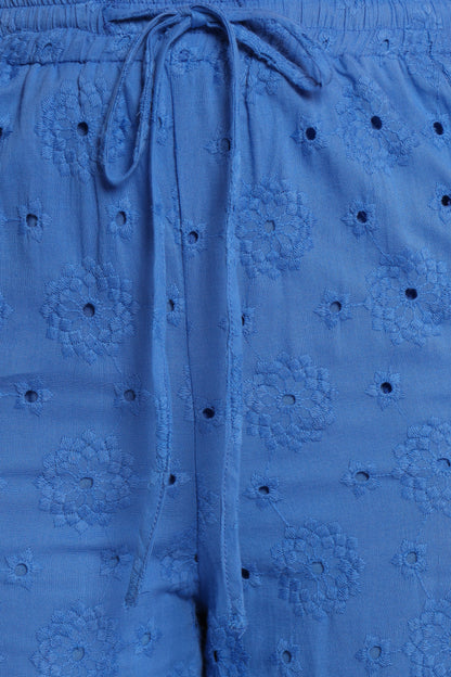Katya Embroidered Pants Cobalt