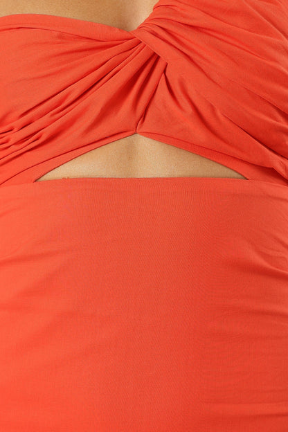 Luna One Shoulder Maxi Dress Tangerine
