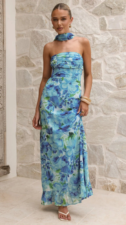 Mariposa Maxi Dress Blue Floral