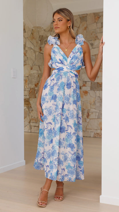 Galilhai Maxi Dress Blue Floral