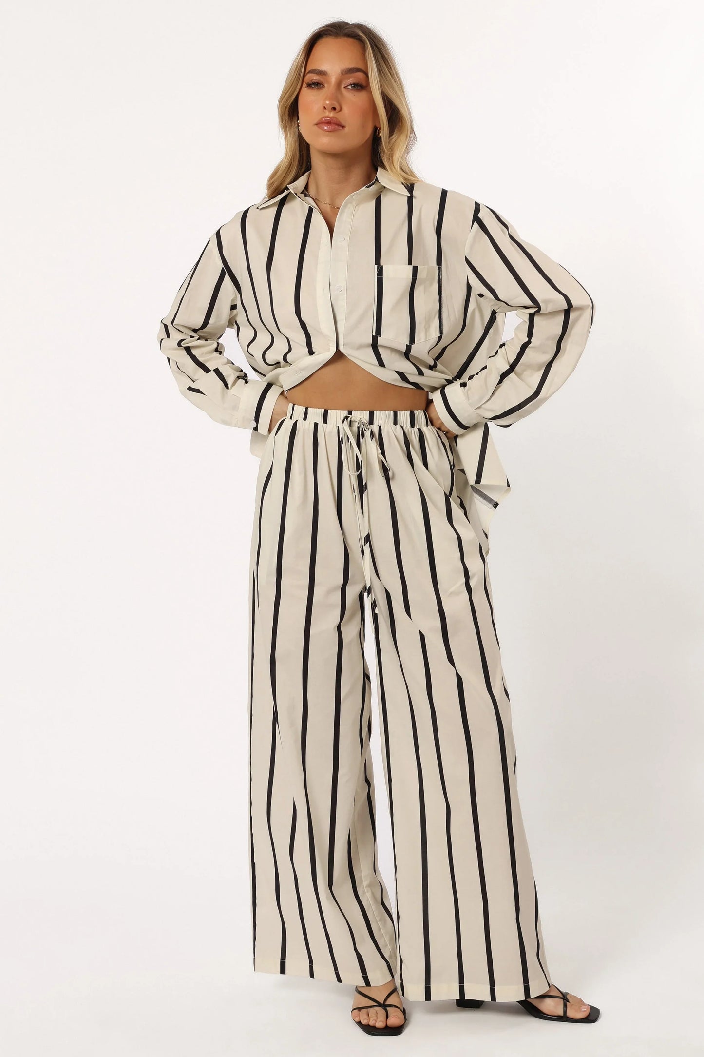 Silvia Pant Cream Stripe